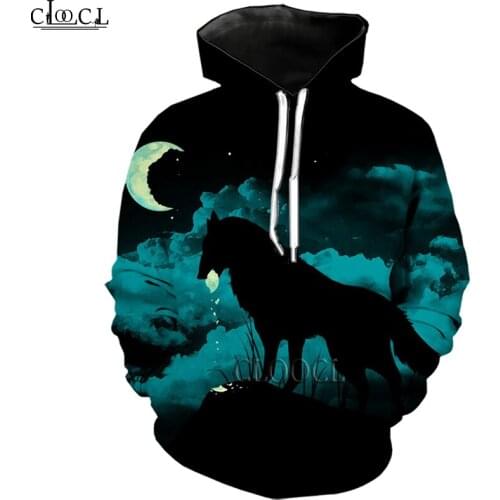 HX Newest Popular Animal Wolf 3D Print Oversized Hoodie Men Tracksuit Autumn Long Sleeve Pullover Fashion Tops Drop Shipping