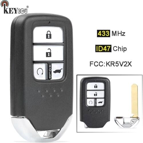 KEYECU 433.92MHz ID47 Chip FCC: KR5V2X A2C83162500 Replacement 4 Button Smart Remote Car Key Fob for Honda Pilot