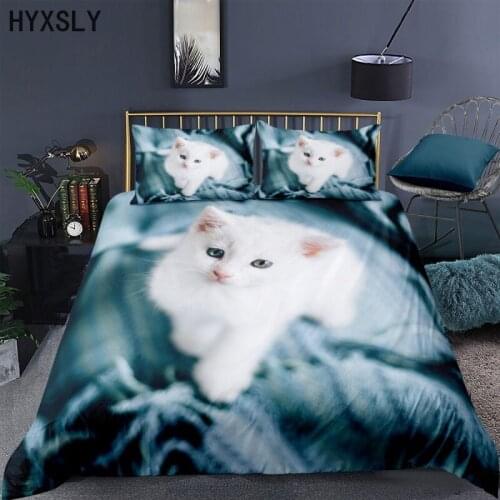 3D Pets Cat Bedding Set Luxury Cute Animal Duvet Cover with Pillowcase Queen King Single Double Size No Sheet Custom Pattern