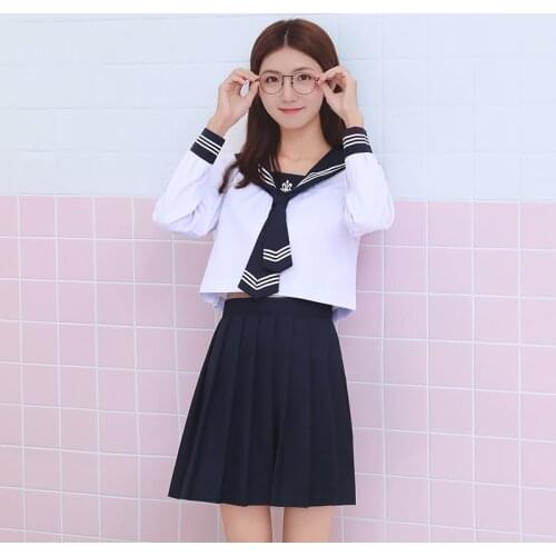 School uniform set Student uniform tie Sailor suit set Table costume Japanese school uniform Girl Summer