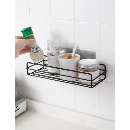 Kitchen Accessories Iron Rack Cocina Free Perforation Wall-Mounted Rag Dish Cloth Sponge Brush Drain Storage Racks Organizer