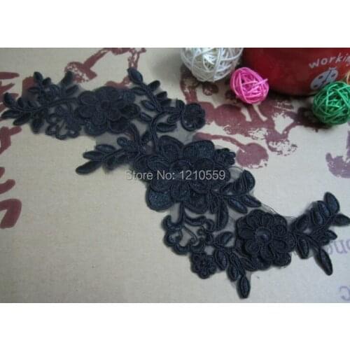 Hotsale 10 Pieces Exquisite Beaded Flower Lace Applique Heavy Handwork Bridal Wedding Lace Applique