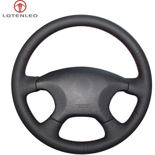 LQTENLEO Black PU Artificial Leather Sew Car Steering Wheel Cover For Citroen Elysee c-elysee Citroen Xsara Picasso