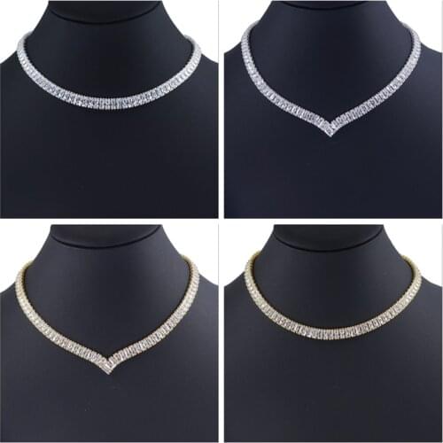 Fashion Hot Selling Shiny Zircon Necklace Jewelry Simple Elegant Womens Exquisite Crystal Jewelry Necklace Wholesale And Retail