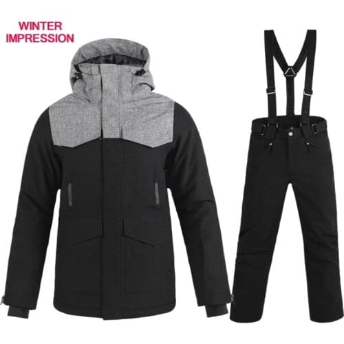 Ski Sets Mens New Brand Double Board Snowboard Jacket+Pants Adult Snow Clothing Waterproof Warm Resist -30 Degree Male Ski Suit