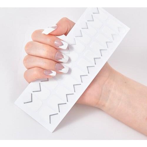 22 Tips/Sheet Solid Color And Striped Manicure Nail Wraps DIY Nail Adhesive Creative Nail Decoration Minimalist Design Shiny