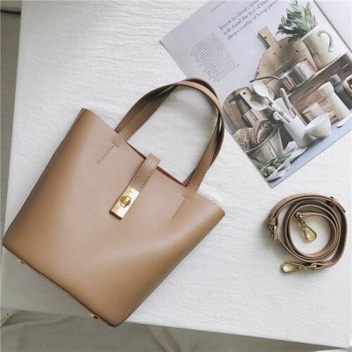2021 New Design Leather Large Capacity Bucket Bag Fashion Messenger Bag Multifunctional Shoulder Bag For Women