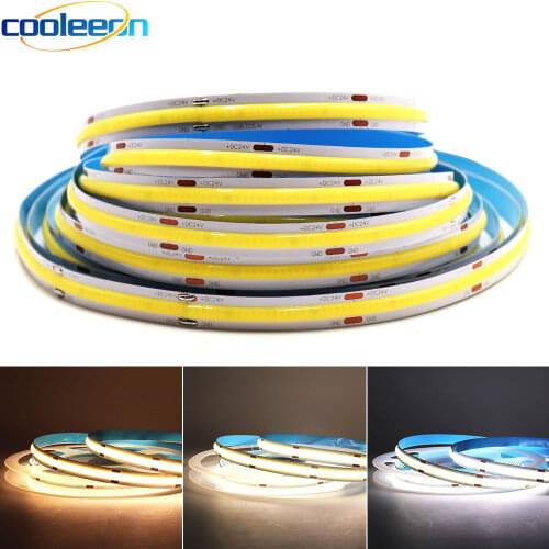 RA90 DC12V 24V FOB LED Strip Lamp 5mm 8mm 10mm Width 3000K 4000K 6000K Linear High Density LEDs Flexible Dimmable COB Light Bar