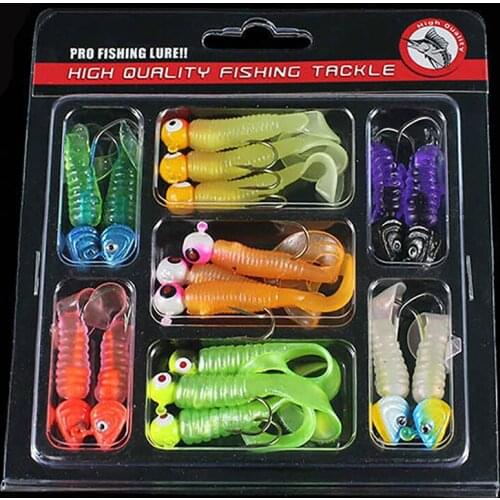 Fishing Gear Lead Head Hook And Soft Bait Suit Volume Tail Maggot Single Tail Worm Imitate Let It Go Second Decoy Bait