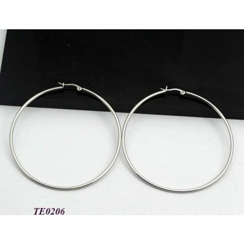 New Fashion Stainless Steel Silver Color Hoop Earrings Earrings For Women Jewelry Classic Large Punk Lady Girls Present