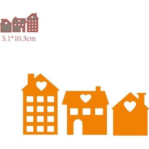 MISS VINTAGE METAL CUTTING DIES 3PCS Heart House Set stencil DIY Scrapbook Paper Album 2020 new