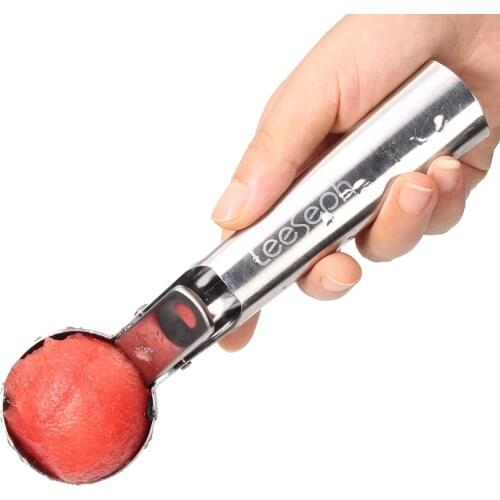 Stainless Steel Ice Cream Scoop- Easy Trigger, ice cream, frozen yogurt, cookie dough, meat balls, rice dishes, vegetable purees