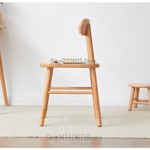Solid Wood Learning Chair Nordic Beech Child Lift Chair Armchair Simple Modern Adjustable Dining Chair
