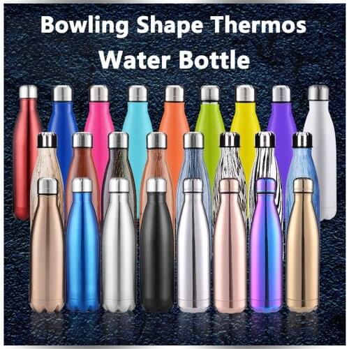 500ml Bright Color Double Wall Insulated Vacuum Flask Stainless Steel Coke Thermos Sport Water Bottles Portable Coffee Tumbler