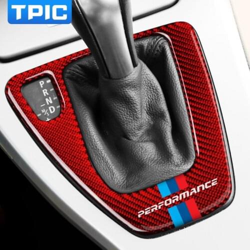 TPIC Carbon Fiber Car Gear Shift Panel Sticker For BMW E90 E92 E93 3 Series 2005-2012 M Performance Trim Decals Accessories
