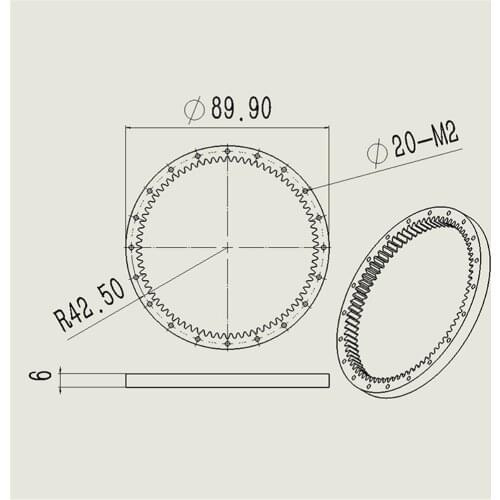 Heavy Slewing Support Rotary Ring Gear for RC Hydraulic Excavator Model