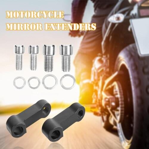 2x Universal Motorcycle Side Rearview Mirror Risers Extenders Aluminum Adapters Applicable Most Motorcycles on the Market