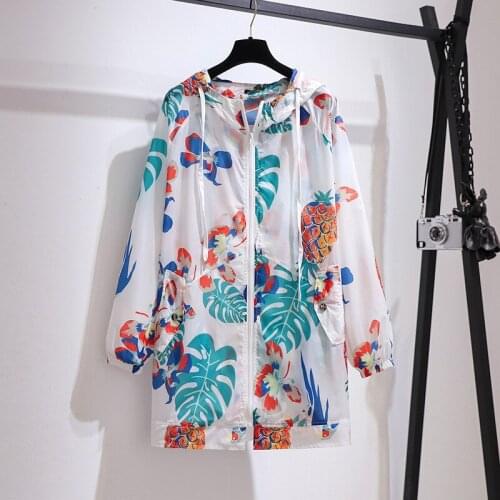 Women summer Vintage Floral Chiffon Shirts Small Fresh Simple Sunscreen Blouse Loose long Shawl Kimono Cardigan Boho Tops