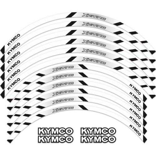 High quality 12 Pcs Fit Motorcycle Wheel Sticker stripe Reflective Rim For KYMCO XCITING
