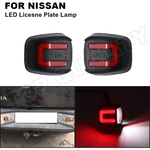 2Pcs For Nissan Titan Xterra Armada Frontier Suzuki Equator LED License Plate Light Number Plate Lamps White Red Canbus