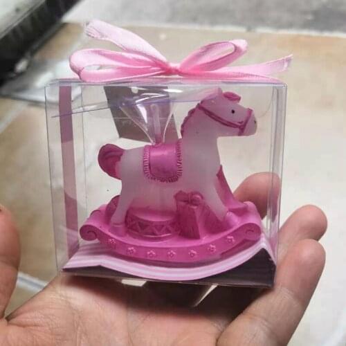 20pcs/lot Rocking Horse Candle Favors for Baby Shower Kids Birthday Gifts Baptism Keepsake Event Anniversary Favours