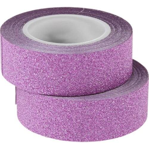 2 x 10M Glitter Washi Tape Stick Self Adhesive Decorative Decora Craft DIY Paper pink