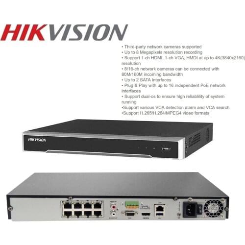 4K Network 8-CH Hikvision POE NVR Video Recorder With 4 Pcs 4MP Waterproof Ip Camera Night Vision CCTV Security System Kit
