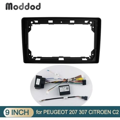 9 Inch Radio Fascia Fit for 2001-2008 PEUGEOT 307 Stereo Panel GPS Frame Dashboard Installation Mount Kit Bezel Car Accessori