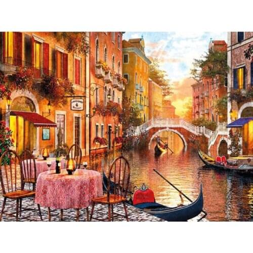 Diamond Painting Full Square Street Cross Stitch Diamond Embroidery Landscape Picture Rhinestones Handmade Hobby Gift