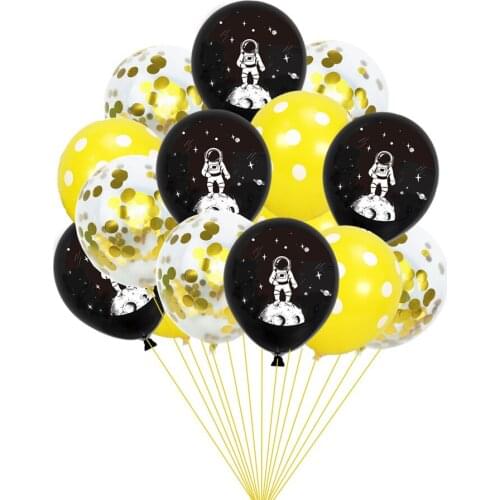 Astronauts on the moon Latex Balloons Solar System Rocket Confetti Balloon Outer Space Party Supplies Kids Birthday Party Favors