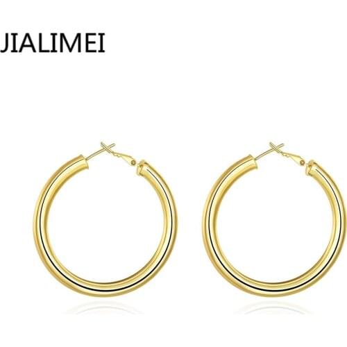 Big Circle Classic Hoop Earrings Gold Color For Women Party Wholesale ONE Color Top Quality E064