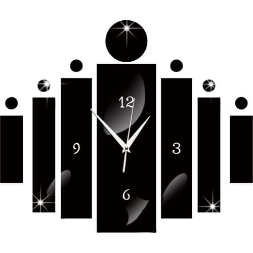 Creative 3 d acrylic technology digital wall clock mirror stereoscopic wall clock study bedroom wall clock free shipping