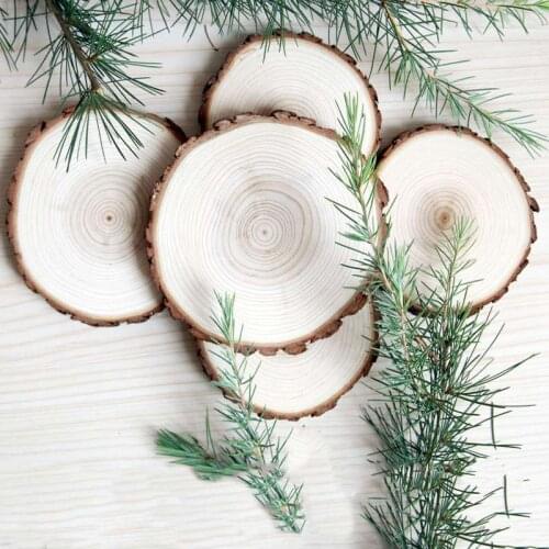 1PC Big Size Natural Wood Slices Diy Craft Decorations For Birthday Party Kids Large Paint Decor Wooden Wedding Decor Gift Tags