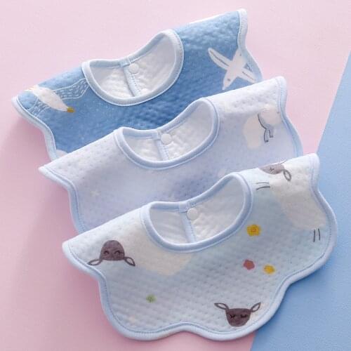 Baby Bibs Cotton Towel 3 PCS Four Seasons Boys Girls Waterproof Pinny Neck Feeding Apron Cartoon Bandana Eating Newborn Stuff