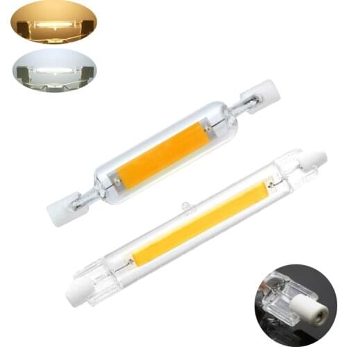 Dimmable 118mm J118 78mm J78 R7S COB LED Glass Ceramic Tube Light Bulbs, Simply Designed, Energy-saving, Environment-friendly