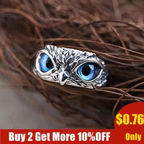 Design Owl Ring Charm Vintage Cute Men Punk Ring Silver Color Wedding Rings for Women Jewelry 2021 Gifts Evil Eye Frog
