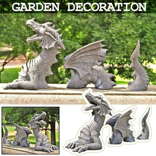 40# Gothic Dragon Garden Statue Castal Moat Lawn Statue Outdoor Decoration Garden Sculptures Garden Decoration Outdoor Ornament