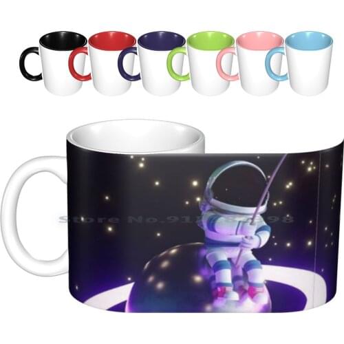An Astronaut Hunts For The Stars Ceramic Mugs Coffee Cups Milk Tea Mug Astronaut Star Space Universe 2020 2021 Trend Creative