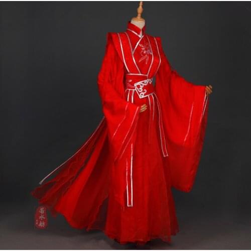 Tian Guan Ci Fu Hua Cheng Cosplay Costume Mo Dao Zu Shi Cosplay Wei Wuxian Wedding Dress Chinese Ancient Costumes Hanfu Outfit