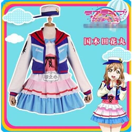 LoveLive!Sunshine Next SPARKLING Over the Anime Cosplay Costume Hanamaru Kunikida Shirt+Skirt+Coat lovely full sets