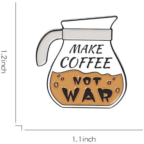 Cartoon coffee pot modeling Metal Enamel Brooch creative daily clothing back packaging accessories pin to give friends gifts