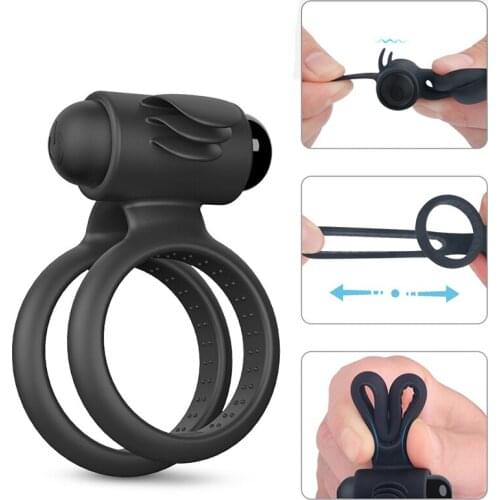 Male Cocking Ring For Men Delay Trainer Penis Rings Masturbating Sex Machine Sex Toys for Adult Man Gay Couple Vibrator penistoy