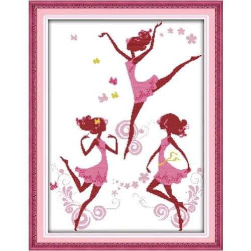 11CT 14CT multi-standard cross-stitch kit hand-embroidered ballet fashion girl graceful dance handmade decorative painting