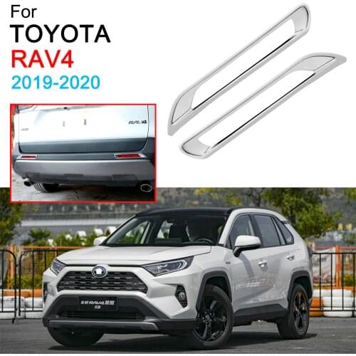 Rear Fog Light Cover Trim Exterior ABS Chrome Adhesive Light Cover Lamp Stickers for Toyota RAV4 XA50 Accessories 2019 2020