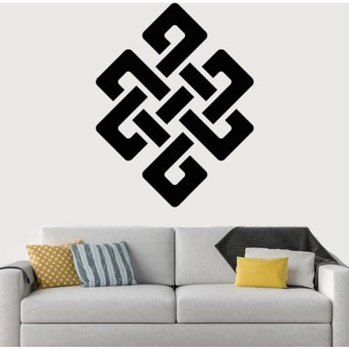 Bedroom Wall Stickers Funny Knot Vinyl Decal Home Decor Hinduism Symbol Removable Murals O43