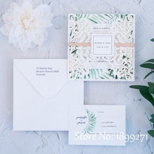 New fashion style wedding laser cut invitation card custom laser cut wedding invitations cards