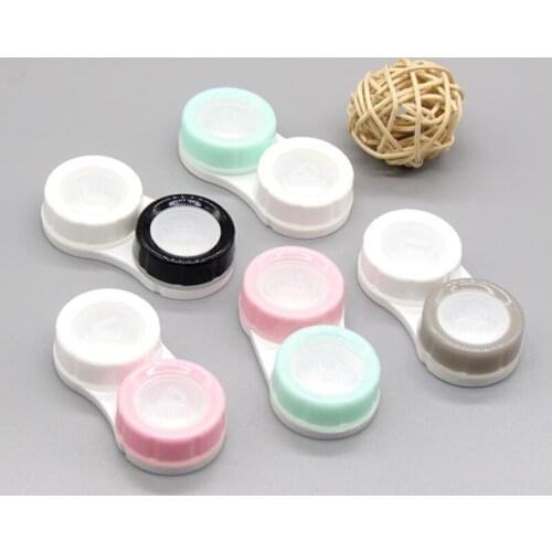 New Unisex Colorful Contact Lens Case Women Girl Portable Mini Eye Lens Storage Box Colored Eye Contact Lenses Case
