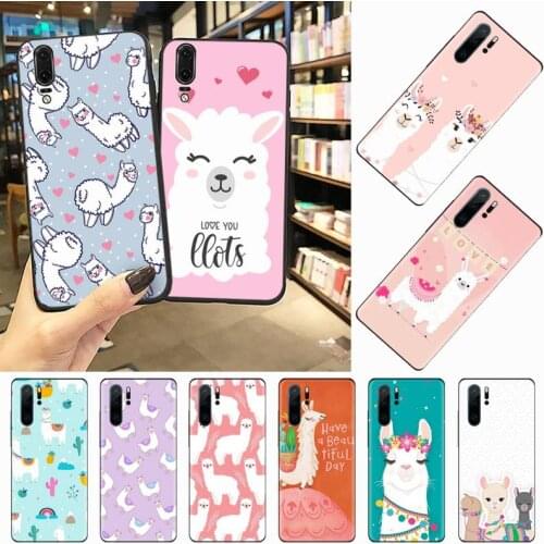 Lovely Lama Llama Alpacas Phone Case For Huawei honor Mate P 10 20 30 40 Pro 10i 9 10 20 8 x Lite Anti-fall mobile cover