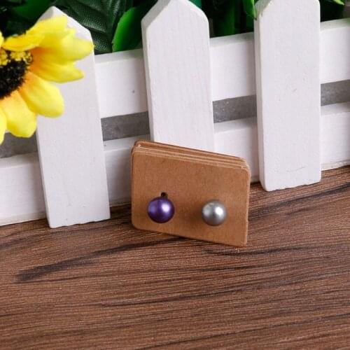 Drop&Wholesale 100Pcs Blank Earrings Ear Studs Display Card Hanging Tags Kraft Paper Jewelry APR28