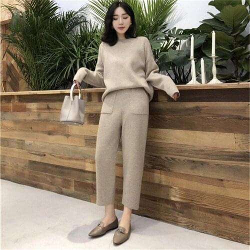 Casual Womens O-Neck Pullover Knitted Basic Sport Sweater Autumn Winter Oversized Sweater Long Sleeve Loose Ladies’ Jacket